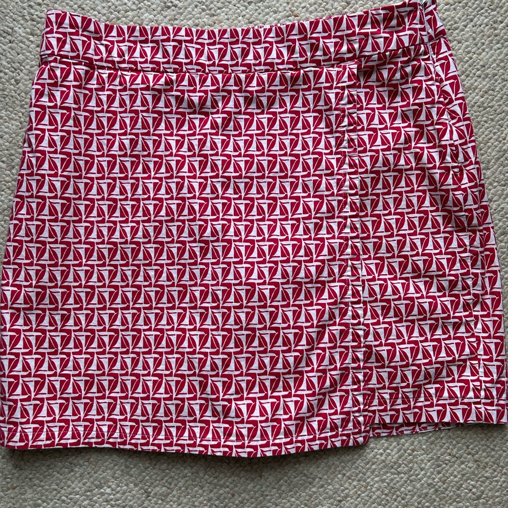 Talbots red/pink sailboat pattern skort size 8